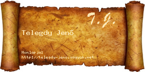 Telegdy Jenő névjegykártya